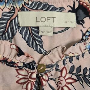 LOFT Pink and Blue Floral Blouse